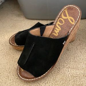 COPY - Suede and cork Sam Edmand wedge sandals